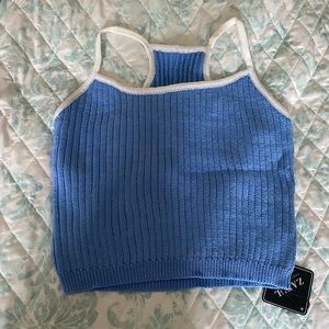 Blue Knit Tank Top